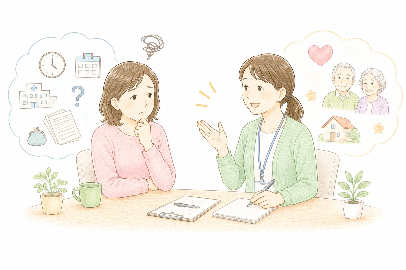 ケアマネに言ってはいけない3つの一言と言い換えスクリプトを示したインフォグラフィック
